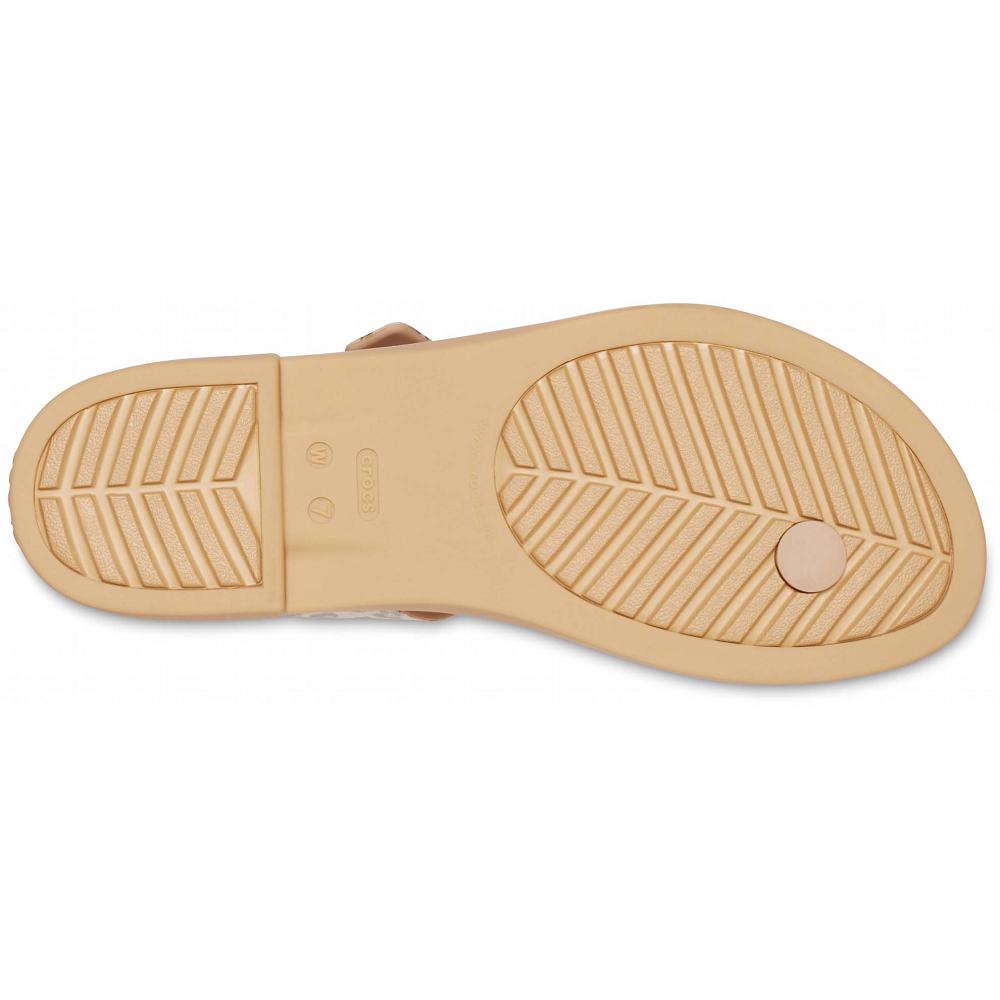Brown Women's Crocs Tulum Toe Post Sandals | NZ 0492BEXC